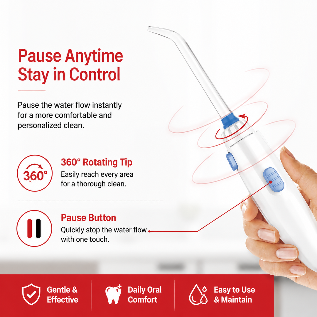 Premium Professional Oral Irrigator Water Flosser 1800 Pulses/min 800ml Tank 5 Tips Adjustable Pressure Electric Dental Cleaner Braces Implants Gum Care Home Use