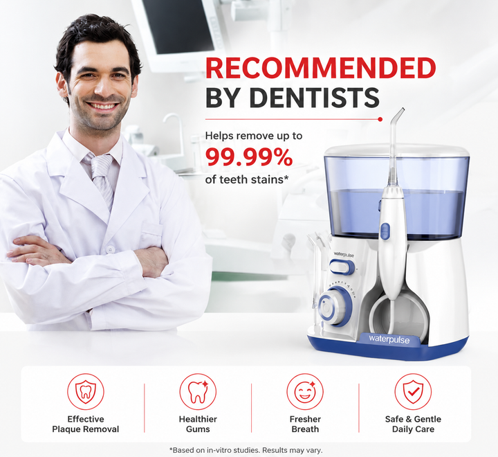 Premium Professional Oral Irrigator Water Flosser 1800 Pulses/min 800ml Tank 5 Tips Adjustable Pressure Electric Dental Cleaner Braces Implants Gum Care Home Use