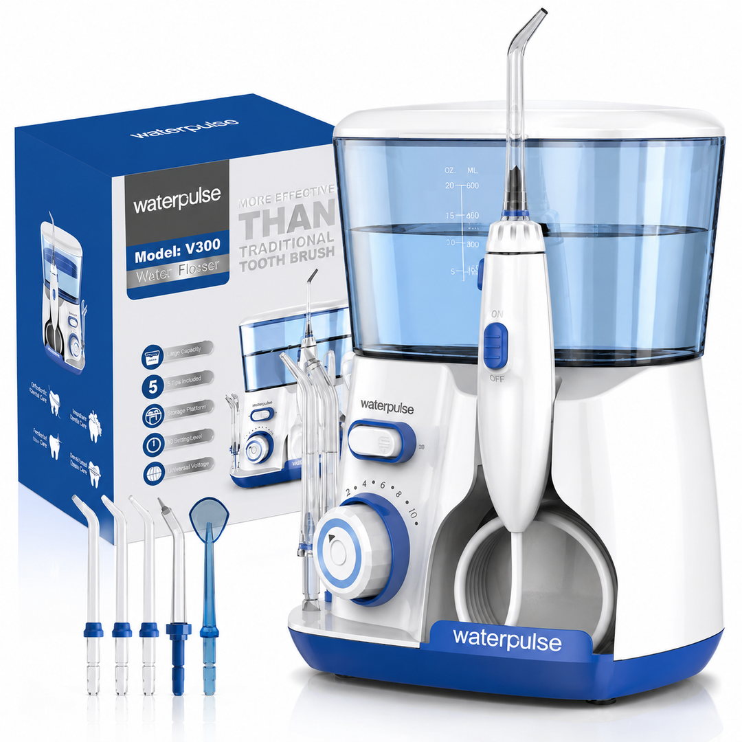 Premium Professional Oral Irrigator Water Flosser 1800 Pulses/min 800ml Tank 5 Tips Adjustable Pressure Electric Dental Cleaner Braces Implants Gum Care Home Use