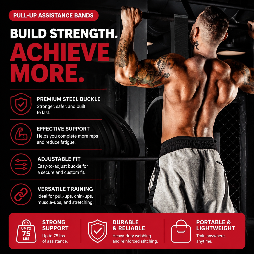 Premium Pull Up Assistance Band Adjustable Resistance Training Strap Steel Buckle Support Band Home Gym Pull Up Strength Training Fitness Aid
