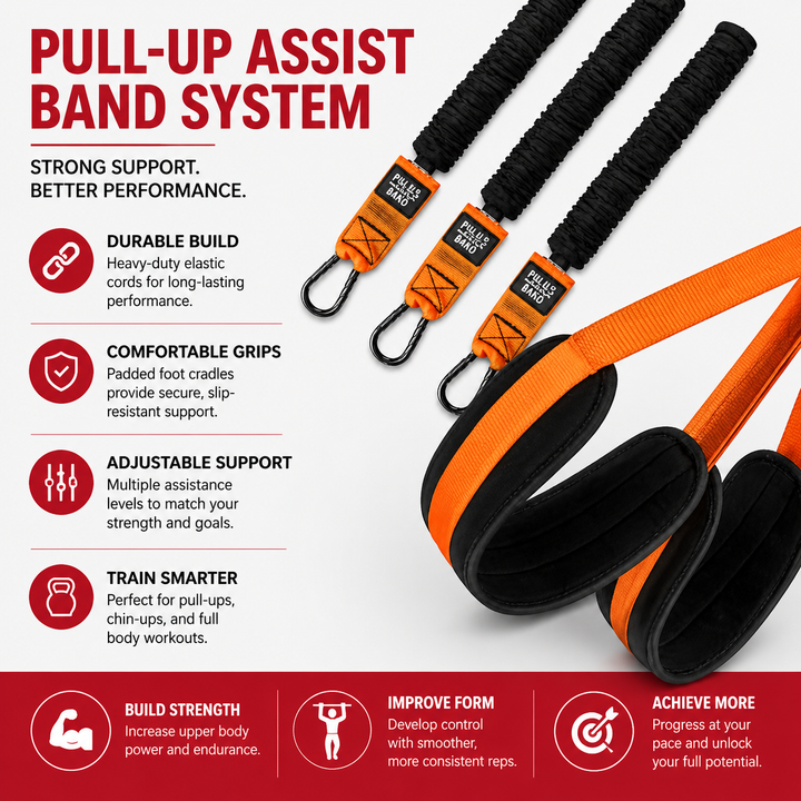 Premium Pull Up Assistance Band Adjustable Resistance Training Strap Steel Buckle Support Band Home Gym Pull Up Strength Training Fitness Aid