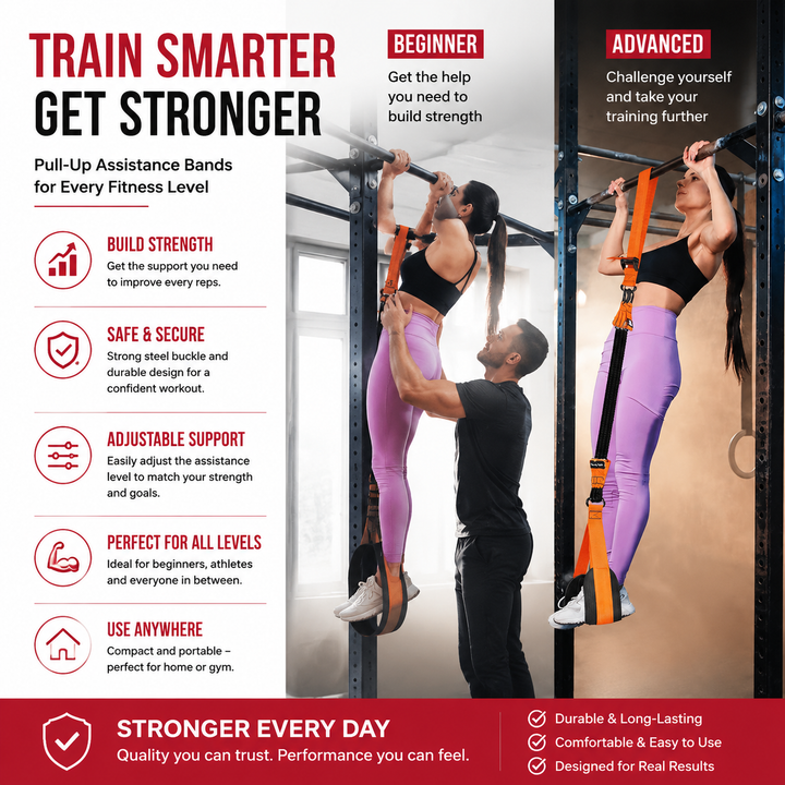 Premium Pull Up Assistance Band Adjustable Resistance Training Strap Steel Buckle Support Band Home Gym Pull Up Strength Training Fitness Aid