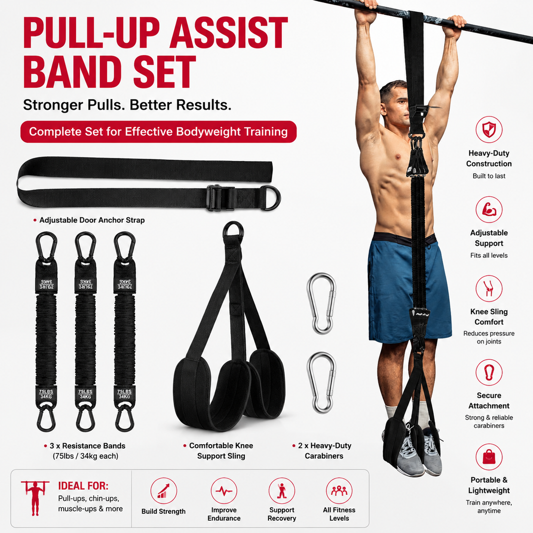 Premium Pull Up Assistance Band Adjustable Resistance Training Strap Steel Buckle Support Band Home Gym Pull-Up Strength Training Resistance Workout Strap