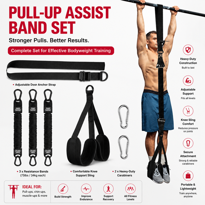 Premium Pull Up Assistance Band Adjustable Resistance Training Strap Steel Buckle Support Band Home Gym Pull-Up Strength Training Resistance Workout Strap