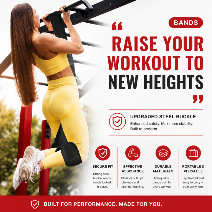 Premium Pull Up Assistance Band Adjustable Resistance Training Strap Steel Buckle Support Band Home Gym Pull-Up Strength Training Resistance Workout Strap