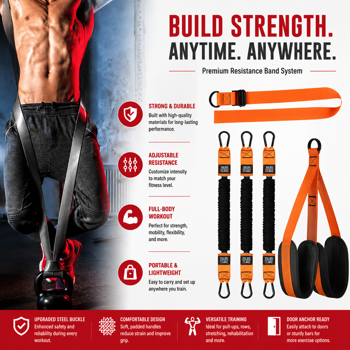 Premium Pull-Up Assistance Bands Resistance Training Elastic Band Steel Buckle Adjustable Pull-Up Support Home Gym Upper Body Strength Workout Band