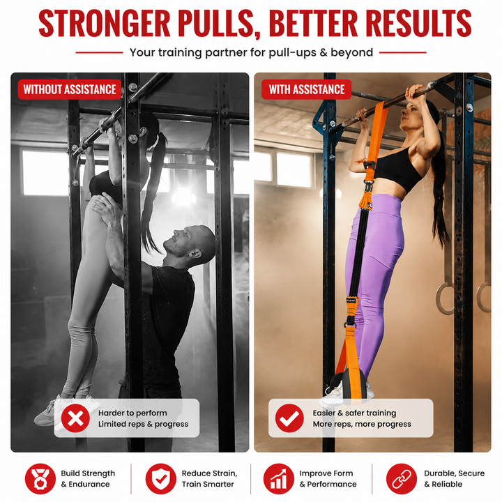 Premium Pull-Up Assistance Bands Resistance Training Elastic Band Steel Buckle Adjustable Pull-Up Support Home Gym Upper Body Strength Workout Band
