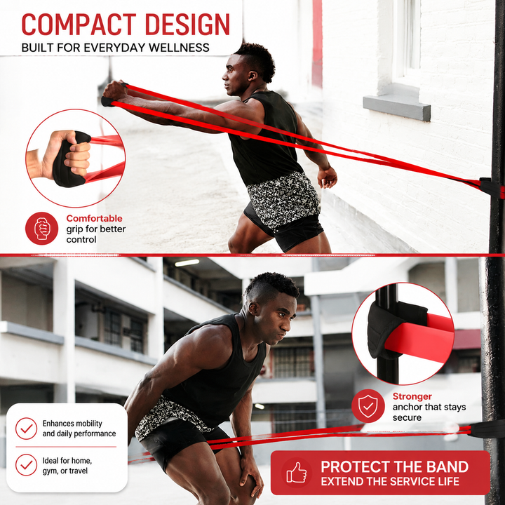 Premium Pull Up Resistance Bands Set 5 Level Resistance Loop Bands with Handles Door Anchor Carry Bag Natural Latex Strength Training Mobility Rehab Workout Kit