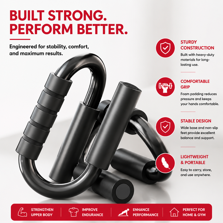 Premium Push Up Bars Ergonomic Push Up Handles Non Slip Strength Training Equipment Portable Home Gym Fitness Handles Pair Upper Body Workout Support