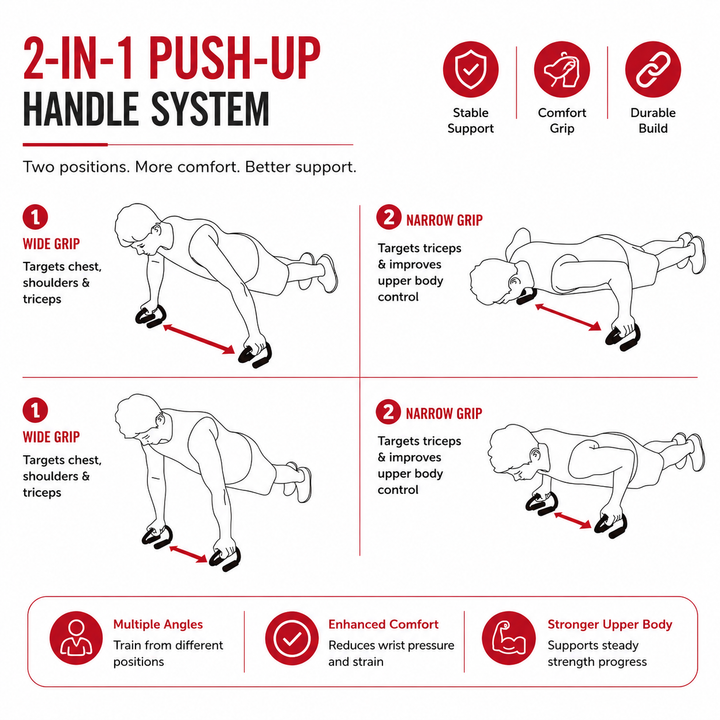 Premium Push Up Bars Ergonomic Push Up Handles Non Slip Strength Training Equipment Portable Home Gym Fitness Handles Pair Upper Body Workout Support