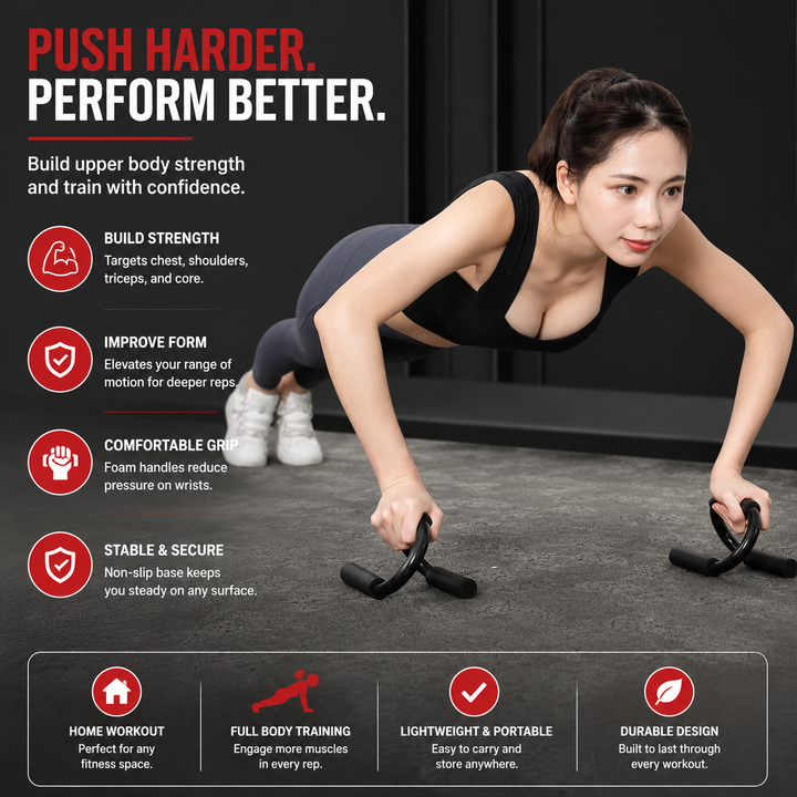 Premium Push Up Bars Ergonomic Push Up Handles Non Slip Strength Training Equipment Portable Home Gym Fitness Handles Pair Upper Body Workout Support