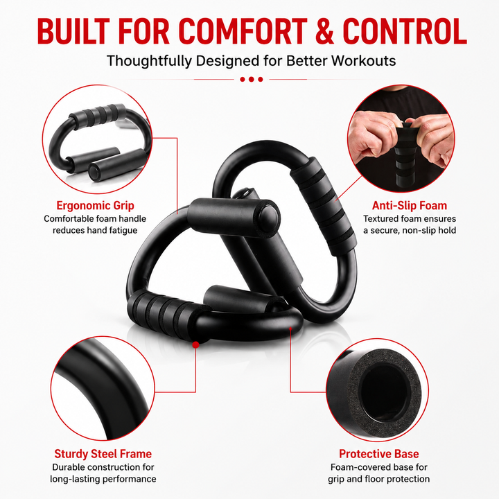 Premium Push Up Bars Ergonomic Push Up Handles Non Slip Strength Training Equipment Portable Home Gym Fitness Handles Pair Upper Body Workout Support