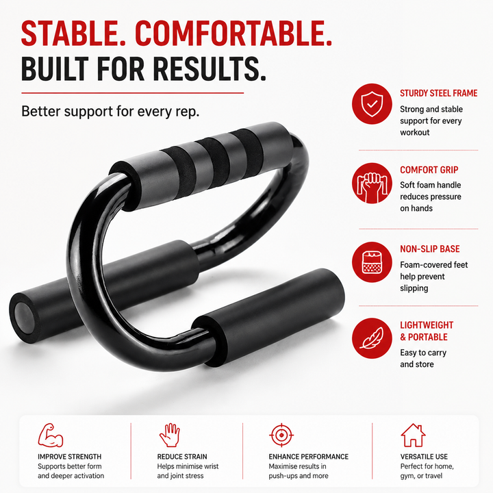 Premium Push Up Bars Ergonomic Push Up Handles Non Slip Strength Training Equipment Portable Home Gym Fitness Handles Pair Upper Body Workout Support