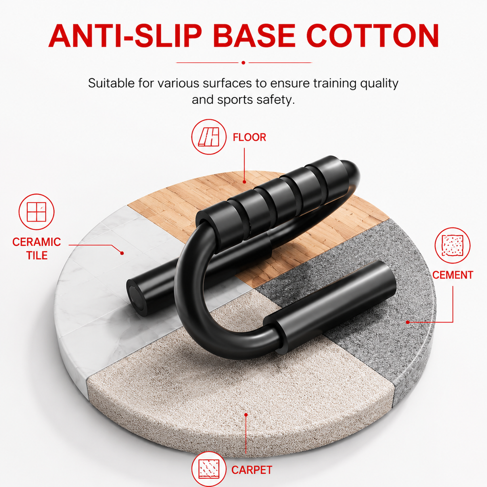 Premium Push-Up Support Handles Strength Training Bars Non-Slip Ergonomic Push-Up Stands Home Gym Fitness Equipment Portable Floor Workout Bars 1 Pair