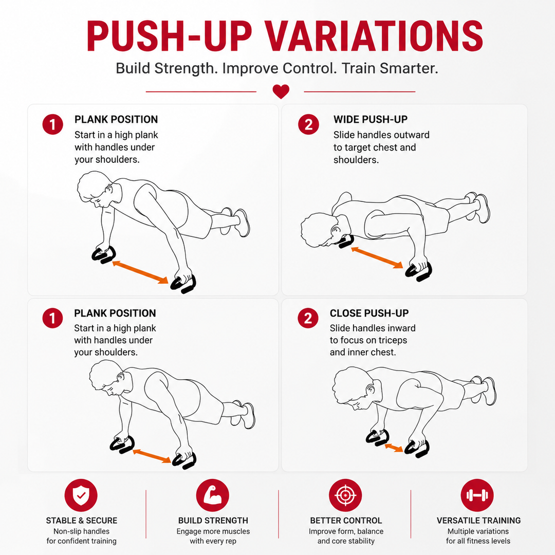 Premium Push-Up Support Handles Strength Training Bars Non-Slip Ergonomic Push-Up Stands Home Gym Fitness Equipment Portable Floor Workout Bars 1 Pair