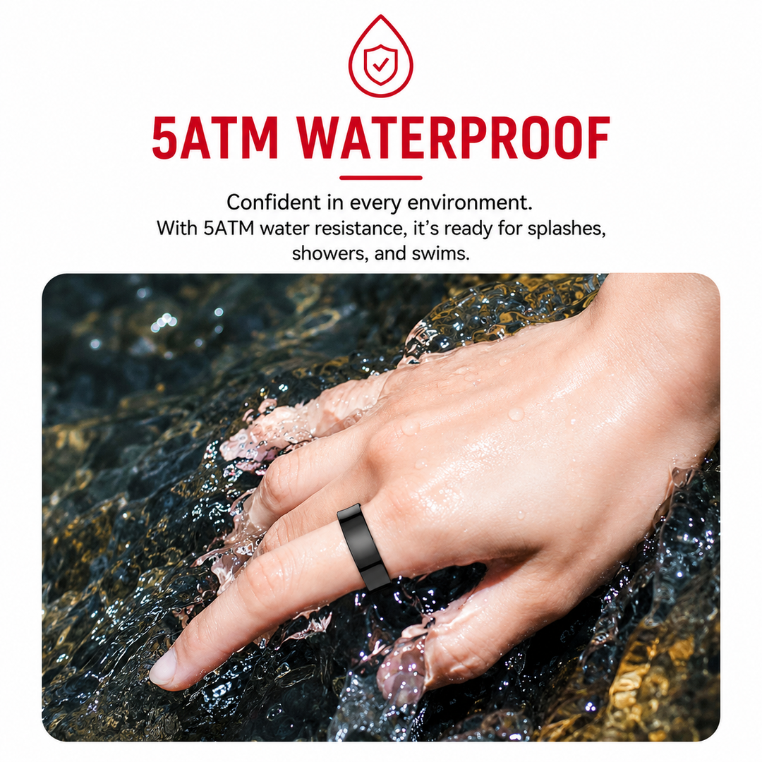 Premium R09 Smart Ring Health Tracker Heart Rate Blood Oxygen Sleep Stress Monitor Skin Temperature 5ATM Waterproof Charging Case Fitness Wearable