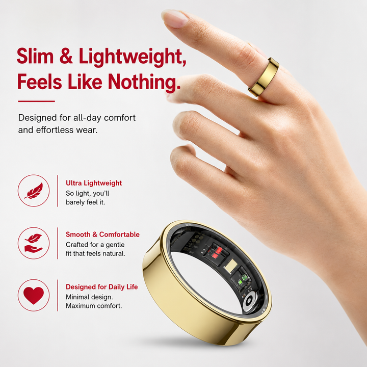 Premium R09 Smart Ring Health Tracker Heart Rate Blood Oxygen Sleep Stress Monitor Skin Temperature 5ATM Waterproof Charging Case Fitness Wearable