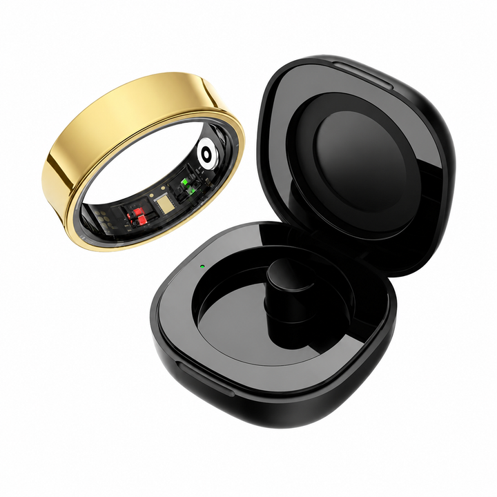 Premium R09 Smart Ring Health Tracker Heart Rate Blood Oxygen Sleep Stress Monitor Skin Temperature 5ATM Waterproof Charging Case Fitness Wearable