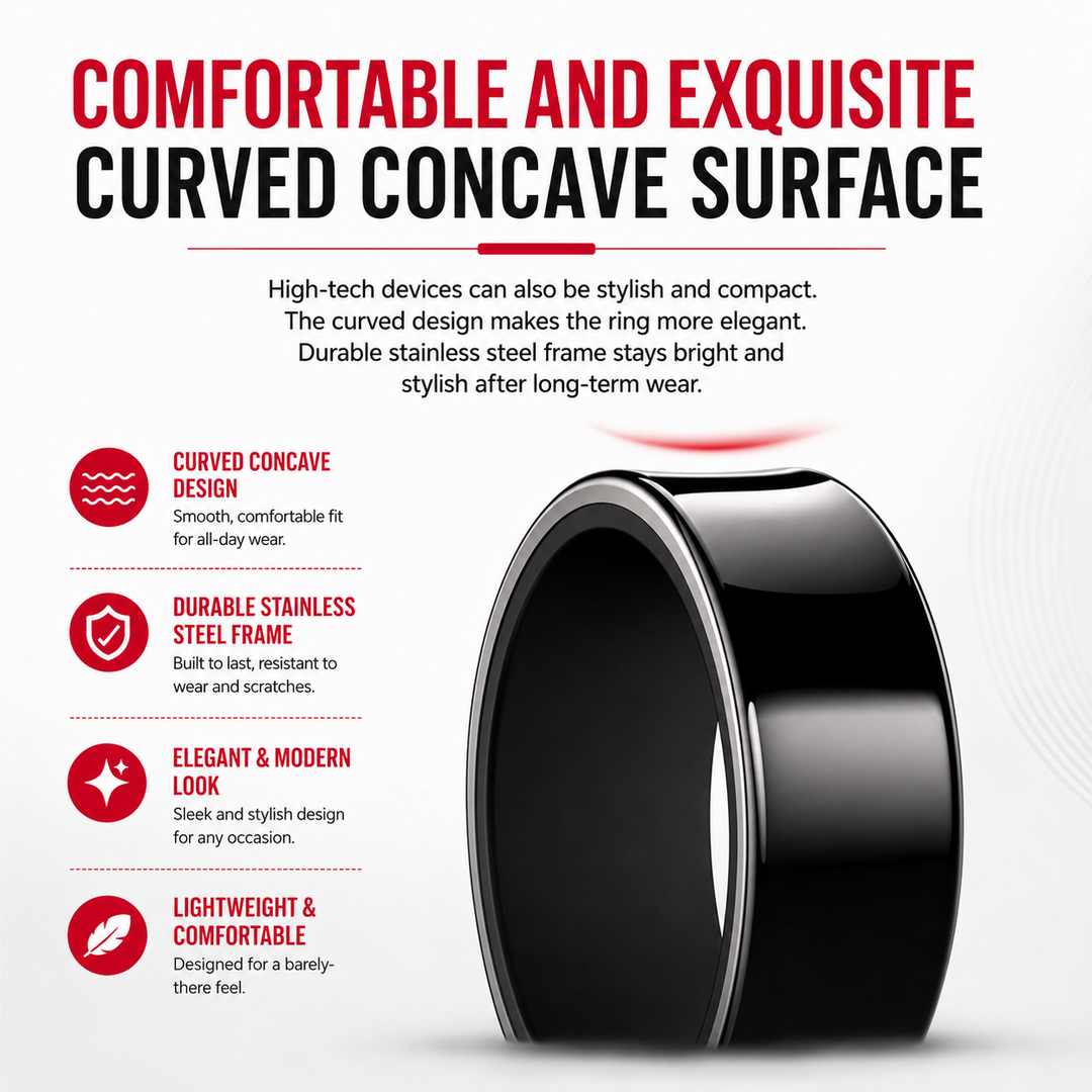 Premium R09 Smart Ring Health Tracker Heart Rate Blood Oxygen Sleep Stress Monitor Skin Temperature 5ATM Waterproof Charging Case Fitness Wearable