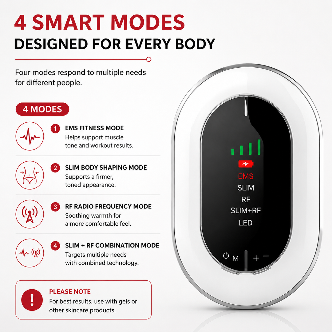 Premium RF Body Slimming Massager EMS Vibration Sculpting Device Radio Frequency LED Light Therapy Skin Firming Body Contouring Home Beauty Device