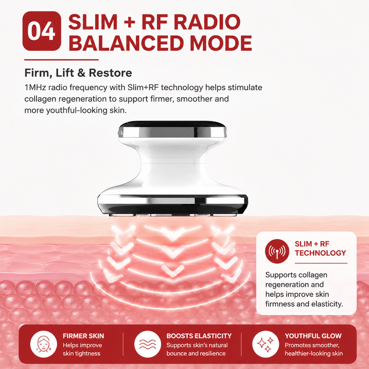 Premium RF Body Slimming Massager EMS Vibration Sculpting Device Radio Frequency LED Light Therapy Skin Firming Body Contouring Home Beauty Device