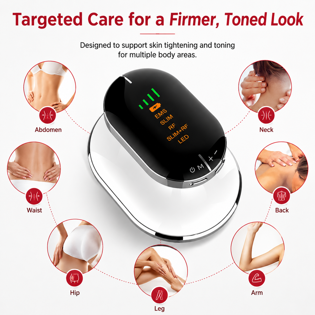 Premium RF Body Slimming Massager EMS Vibration Sculpting Device Radio Frequency LED Light Therapy Skin Firming Body Contouring Home Beauty Device