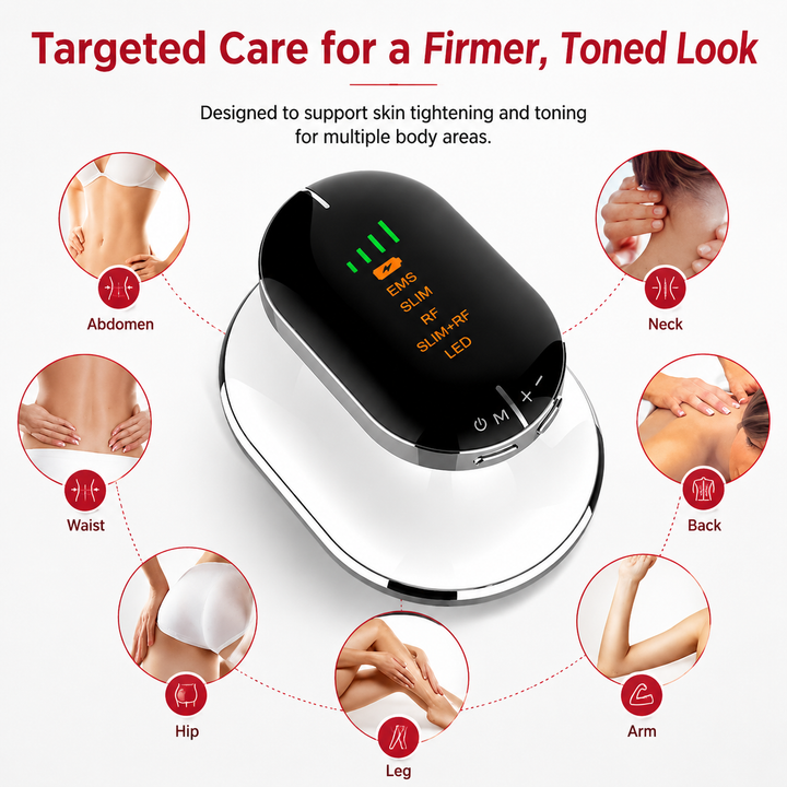 Premium RF Body Slimming Massager EMS Vibration Sculpting Device Radio Frequency LED Light Therapy Skin Firming Body Contouring Home Beauty Device