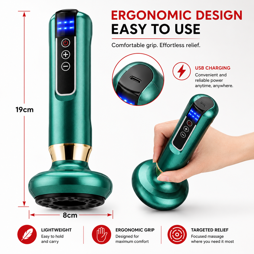 Premium Rechargeable Vacuum Massage Cup Smart Suction Device Warm Compress Body Massage Tool Adjustable Levels Portable Cordless Relaxation