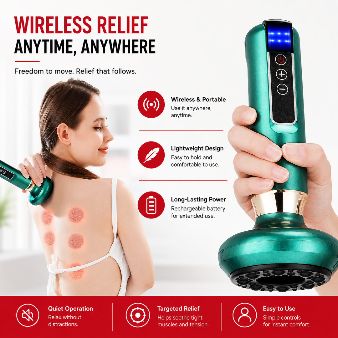 Premium Rechargeable Vacuum Massage Cup Smart Suction Device Warm Compress Body Massage Tool Adjustable Levels Portable Cordless Relaxation