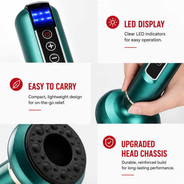 Premium Rechargeable Vacuum Massage Cup Smart Suction Device Warm Compress Body Massage Tool Adjustable Levels Portable Cordless Relaxation