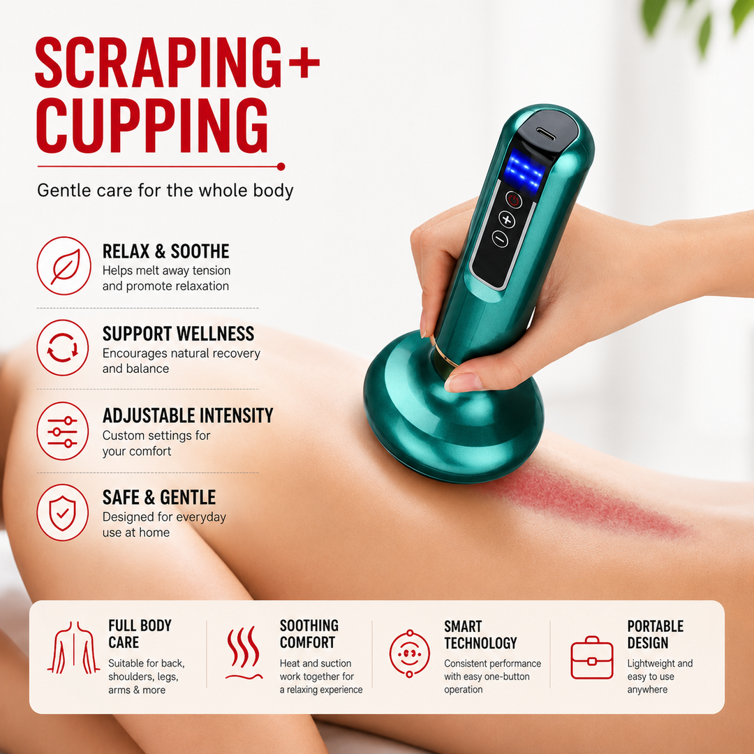 Premium Rechargeable Vacuum Massage Cup Smart Suction Device Warm Compress Body Massage Tool Adjustable Levels Portable Cordless Relaxation