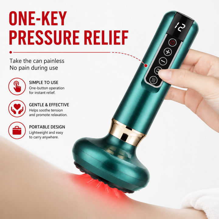Premium Rechargeable Vacuum Massage Cup Smart Suction Device Warm Compress Body Massage Tool Adjustable Levels Portable Cordless Relaxation