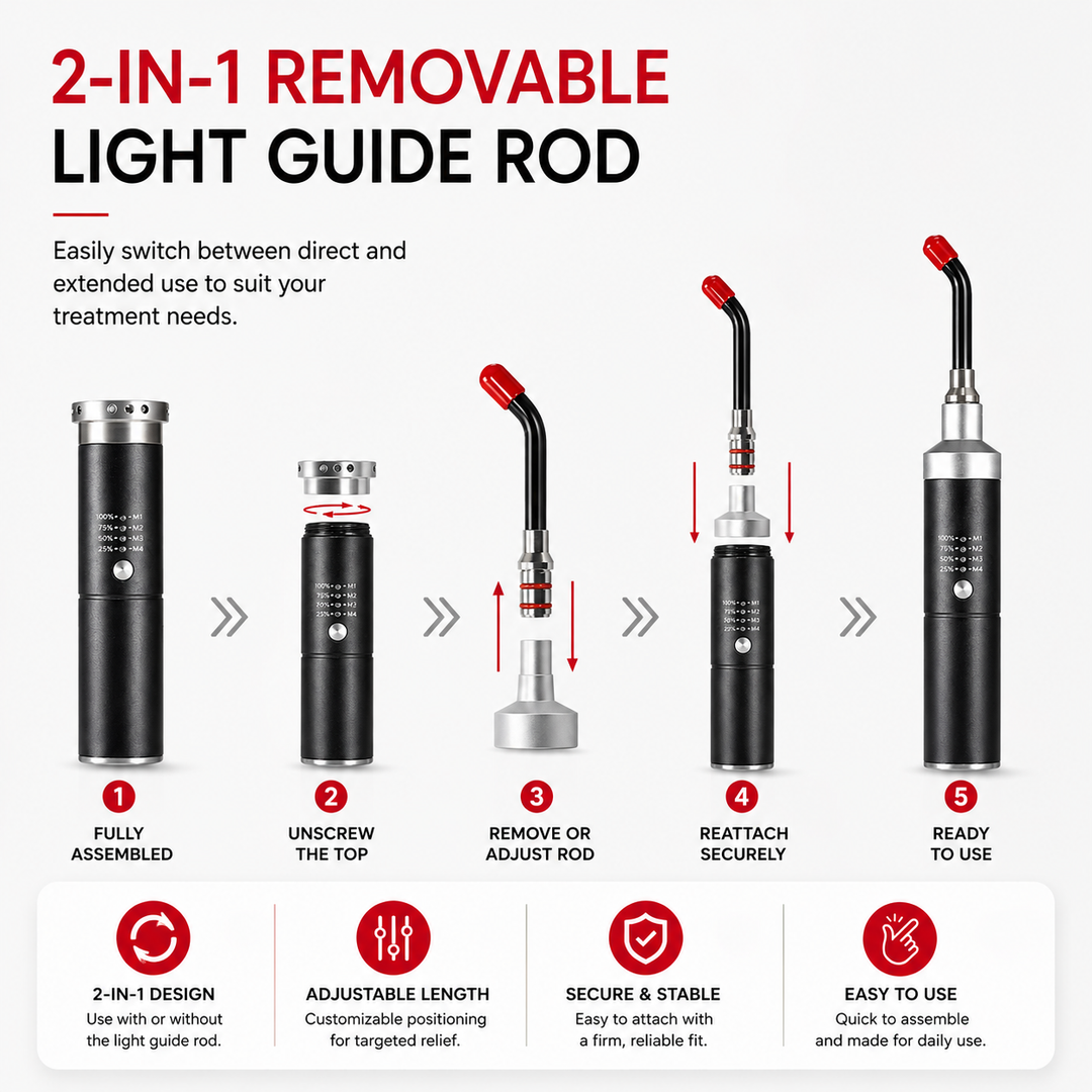 Premium Red Infrared Light Therapy Wand Multi Wavelength LED Device 460nm 630nm 660nm 850nm Facial Body Care Handheld Portable Rechargeable
