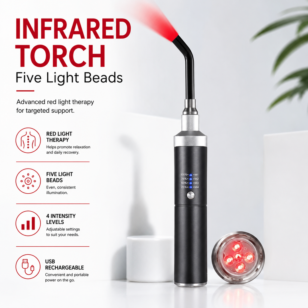 Premium Red Infrared Light Therapy Wand Multi Wavelength LED Device 460nm 630nm 660nm 850nm Facial Body Care Handheld Portable Rechargeable
