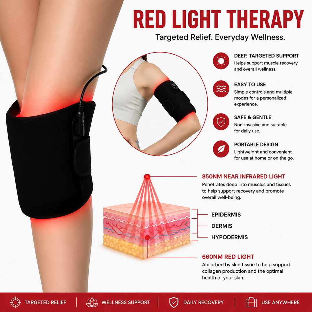 Premium Red Infrared Therapy Belt 660nm 850nm LED Light Pad 360 LEDs Wearable Body Pain Relief Skin Care Wellness Light Therapy Belt Adjustable