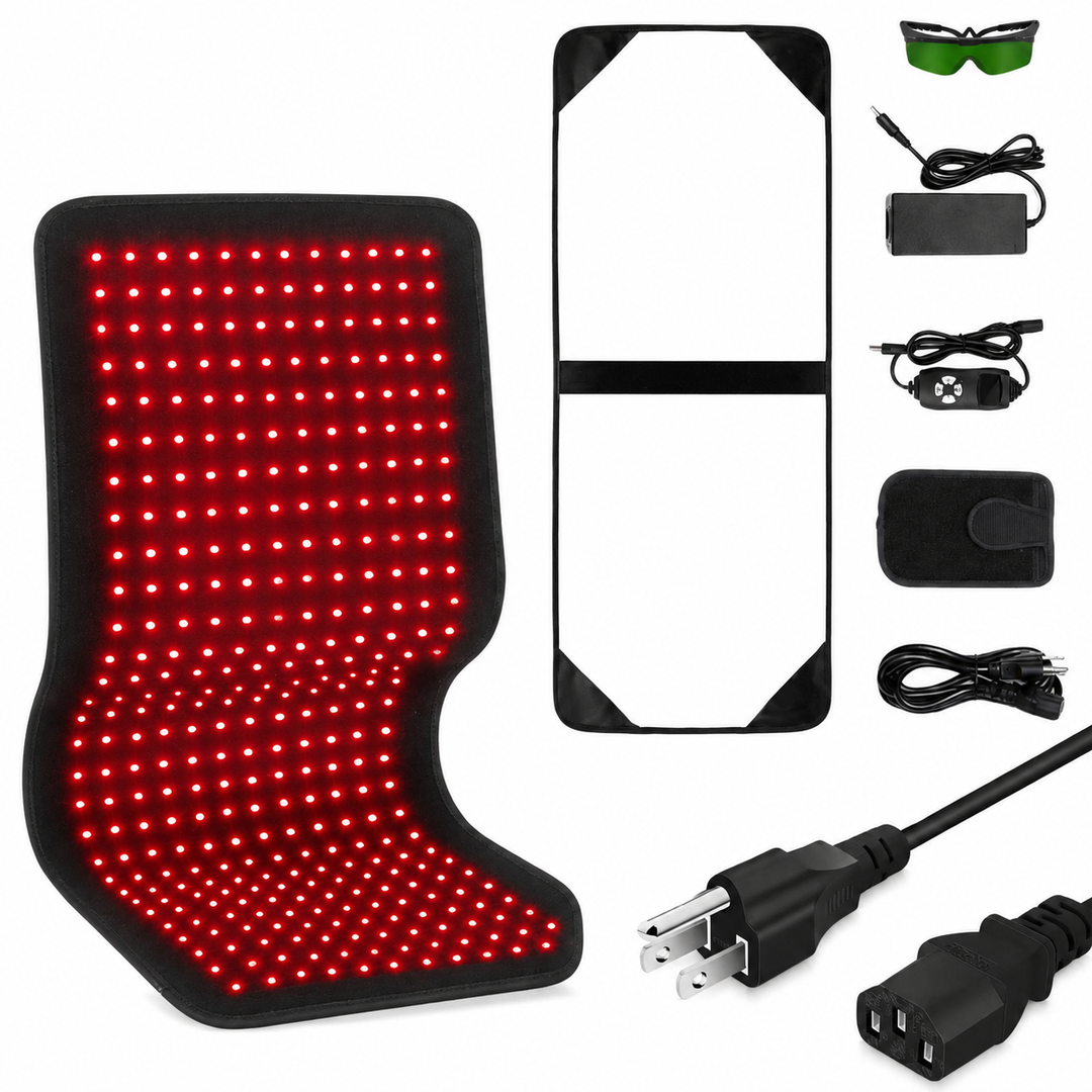 Premium Red Infrared Therapy Belt 660nm 850nm LED Light Pad 360 LEDs Wearable Body Pain Relief Skin Care Wellness Light Therapy Belt Adjustable
