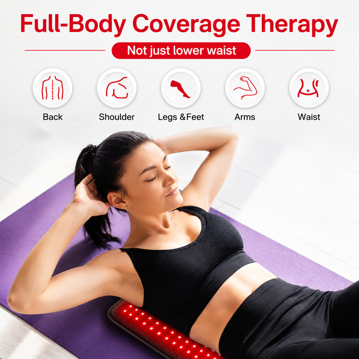 Premium Red Infrared Therapy Belt 660nm 850nm LED Light Wrap 360 LEDs Wearable Heating Pad Muscle Joint Relief Recovery Slimming Waist Belt