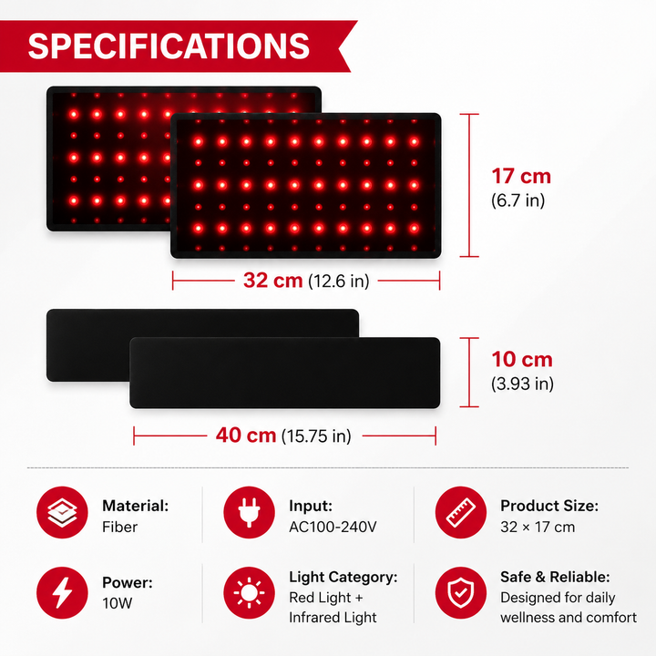 Premium Red Infrared Therapy Belt Wearable LED Light Pad 660nm 850nm 360 LEDs Body Comfort Waist Back Pain Relief Adjustable Portable Wellness Device