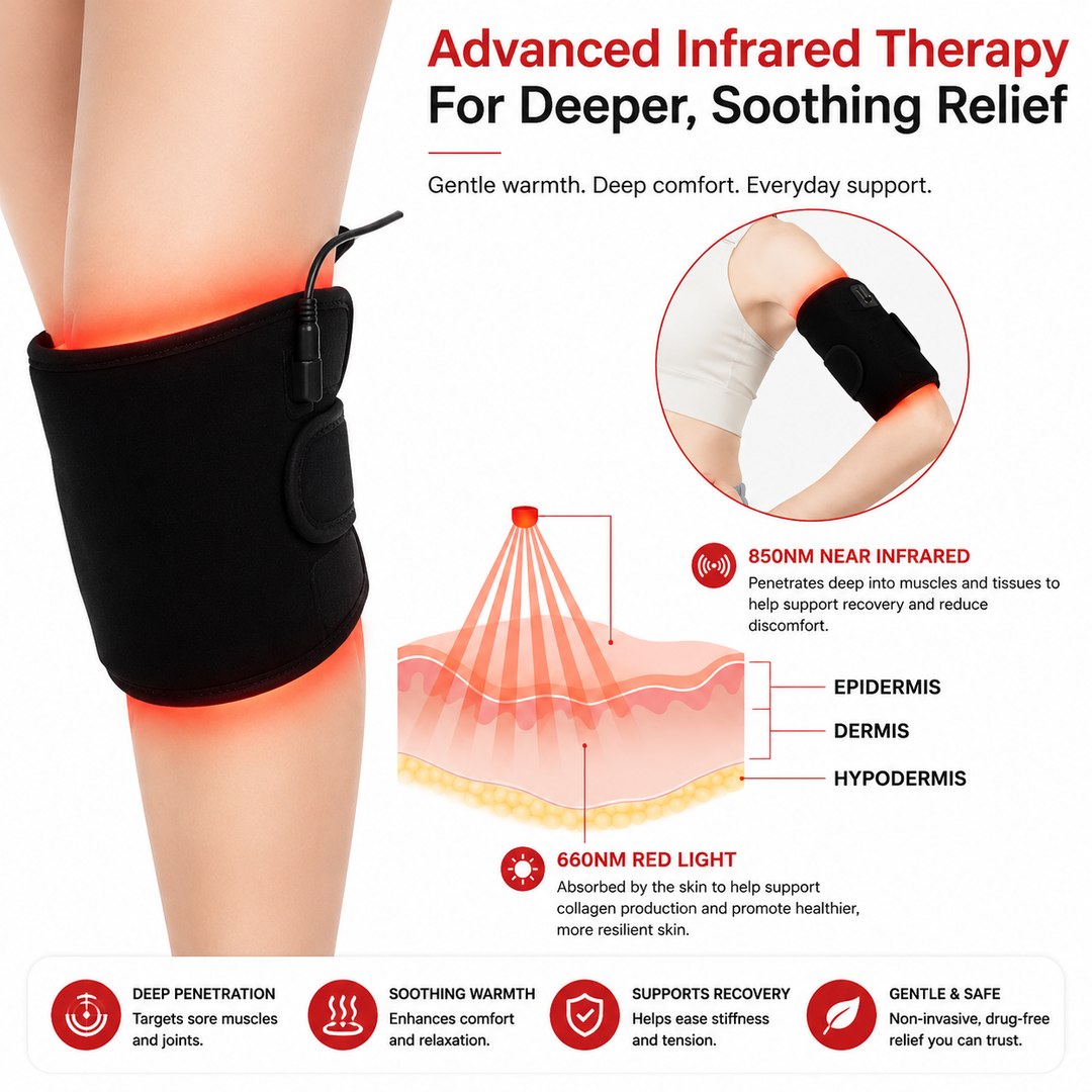 Premium Red Infrared Therapy Belt Wearable LED Light Pad 660nm 850nm 360 LEDs Body Comfort Waist Back Pain Relief Adjustable Portable Wellness Device