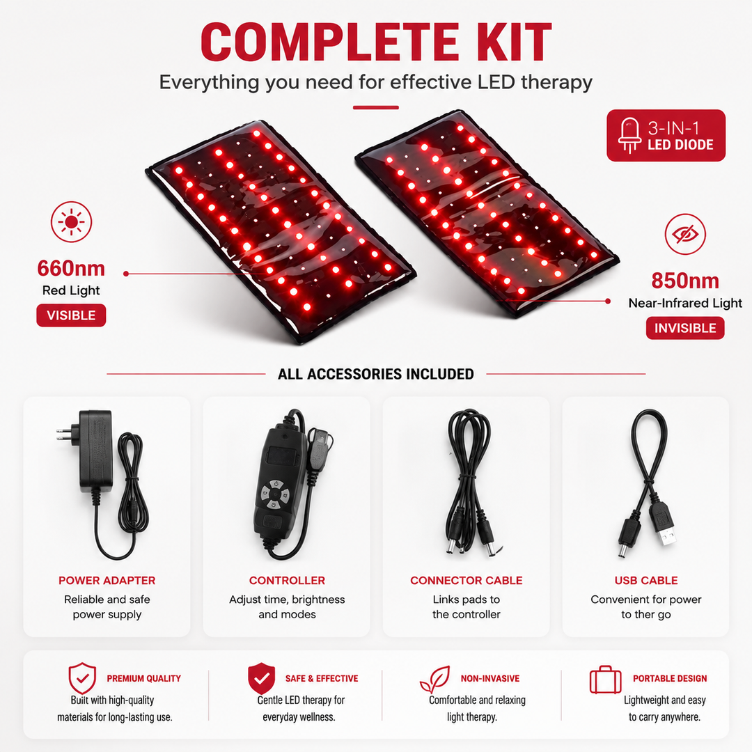Premium Red Infrared Therapy Belt Wearable LED Light Pad 660nm 850nm 360 LEDs Body Comfort Waist Back Pain Relief Adjustable Portable Wellness Device