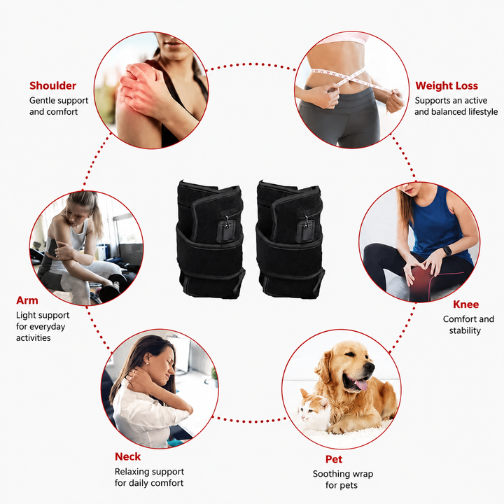 Premium Red Infrared Therapy Belt Wearable LED Light Pad 660nm 850nm 360 LEDs Body Comfort Waist Back Pain Relief Adjustable Portable Wellness Device