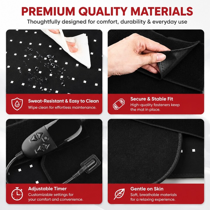 Premium Red Light Therapy Belt 210 LED 660nm 850nm Infrared Heating Wrap for Back Pain Relief Muscle Recovery Skin Tightening Remote Control Device