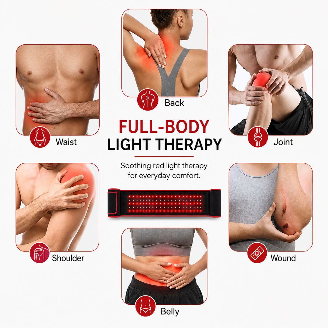 Premium Red Light Therapy Belt 660nm 850nm Infrared LED Waist Wrap Muscle Recovery Pain Relief Belt 4 Modes Auto Timer Back Shoulder Joint Therapy Device