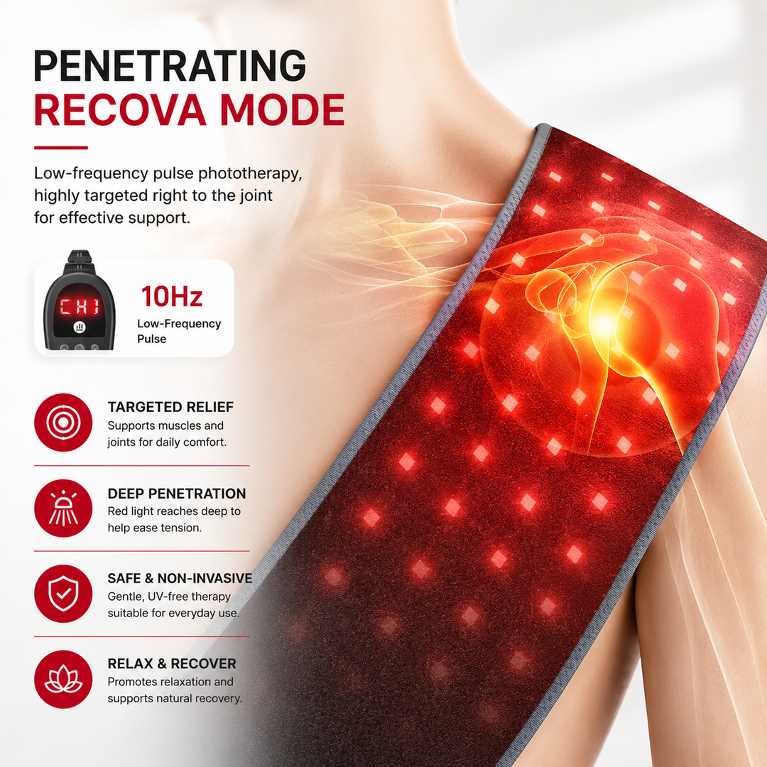 Premium Red Light Therapy Belt 660nm 850nm Infrared LED Waist Wrap Muscle Recovery Pain Relief Belt 4 Modes Auto Timer Back Shoulder Joint Therapy Device