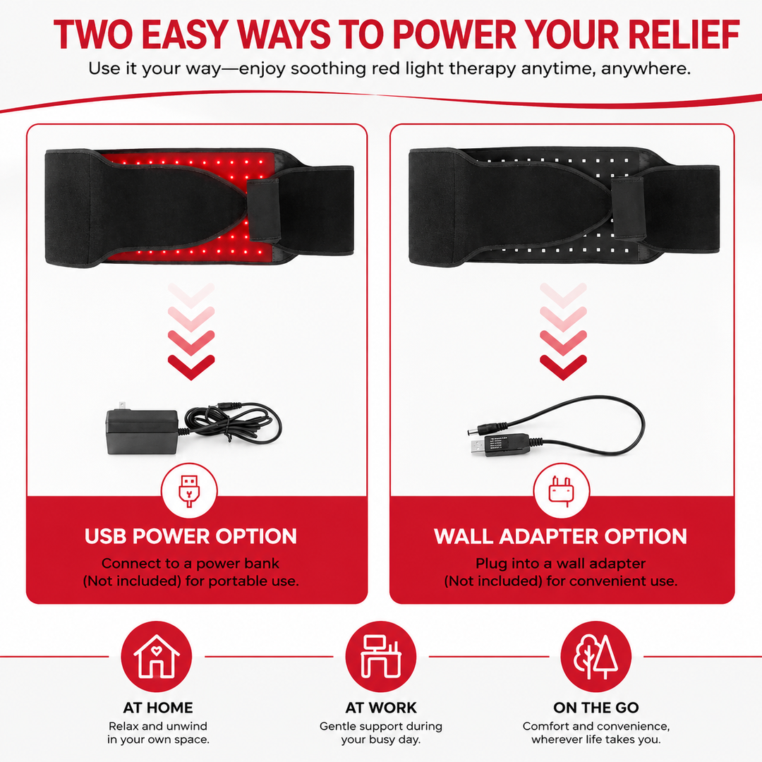 Premium Red Light Therapy Belt 660nm 850nm Infrared Light Therapy Wrap Back Waist Shoulder Joint Pain Relief Cordless Rechargeable Heating Pad