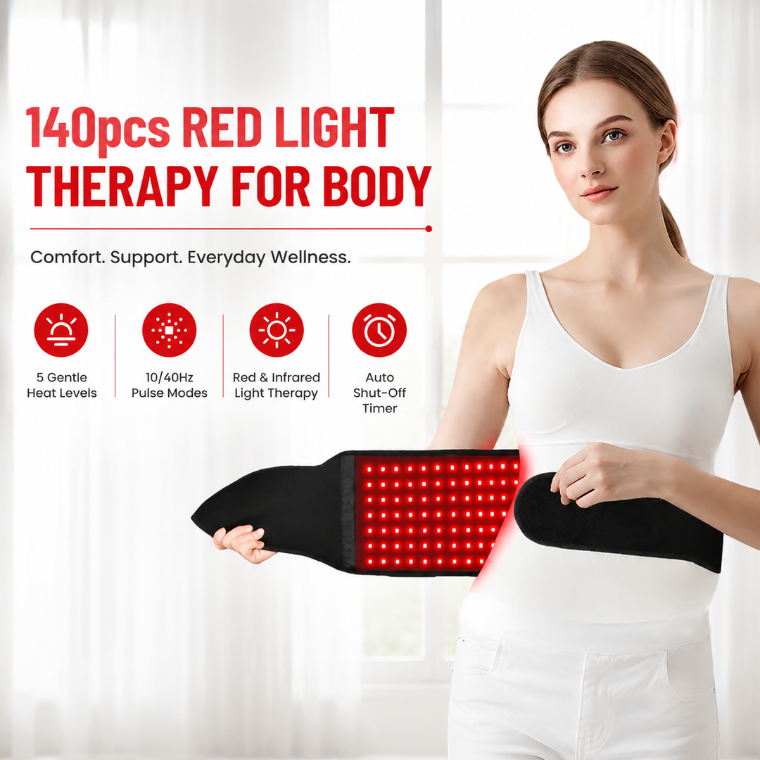 Premium Red Light Therapy Belt 660nm 850nm Infrared Light Therapy Wrap Back Waist Shoulder Joint Pain Relief Cordless Rechargeable Heating Pad