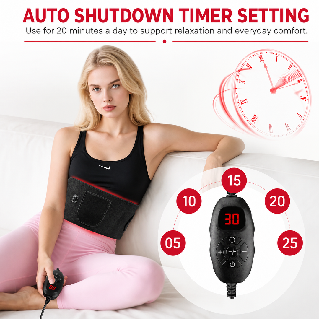 Premium Red Light Therapy Belt 660nm 850nm Infrared Light Therapy Wrap Back Waist Shoulder Joint Pain Relief Cordless Rechargeable Heating Pad