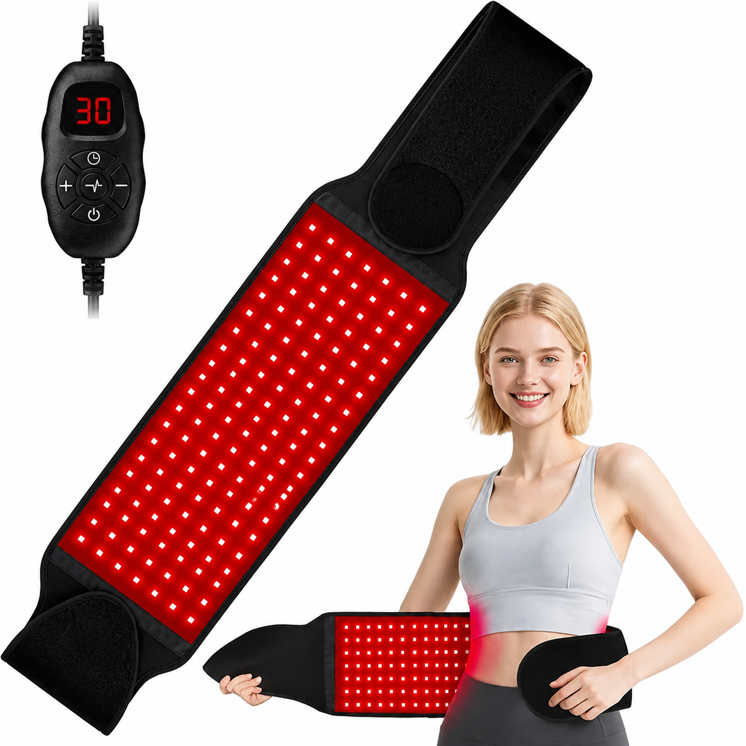 Premium Red Light Therapy Belt 660nm 850nm Infrared Light Therapy Wrap Back Waist Shoulder Joint Pain Relief Cordless Rechargeable Heating Pad