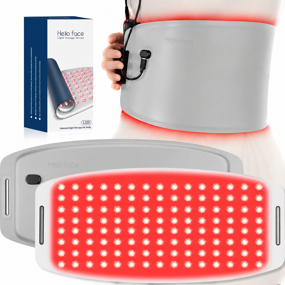 Premium Red Light Therapy Belt 660nm 850nm Infrared Light Therapy Wrap for Pain Relief Muscle Recovery Joint Support Cordless Rechargeable Device