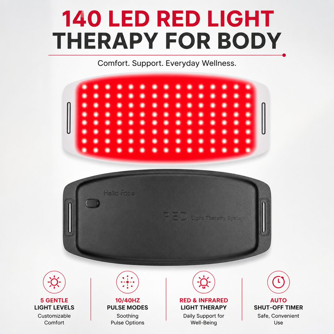Premium Red Light Therapy Belt 660nm 850nm Infrared Light Therapy Wrap for Pain Relief Muscle Recovery Joint Support Cordless Rechargeable Device